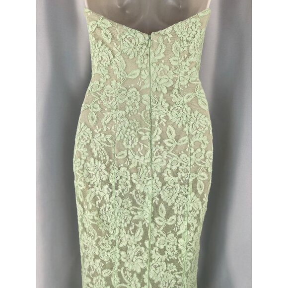 La Femme 20047 Lime Green Full Lace Strapless Formal Gown $605 - Picture 6 of 12